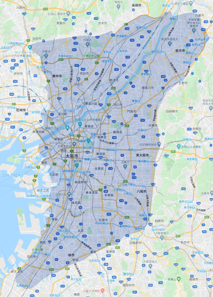 Uber Eats（ウーバーイーツ）大阪のエリア